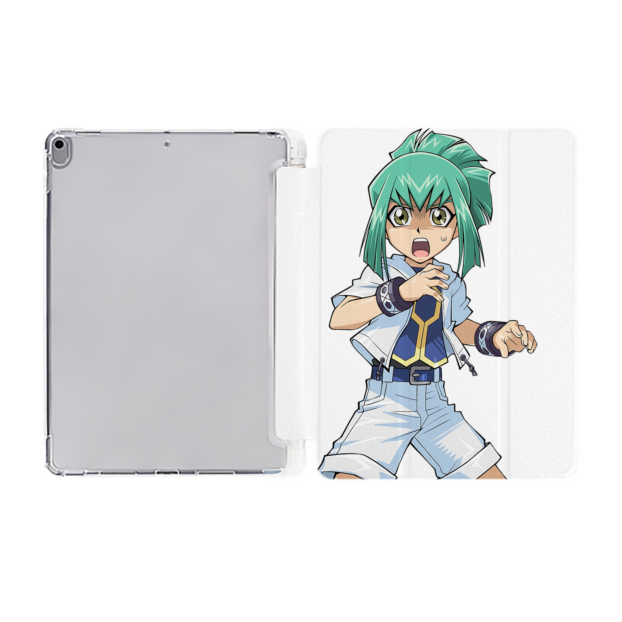 （画像用） 遊☆戯☆王 Yu-Gi-Oh! IPad ケース ペン収納付き 三つ折りスタンド PUレザー×シリコン 対応機種9.5/10.5/10.9インチ